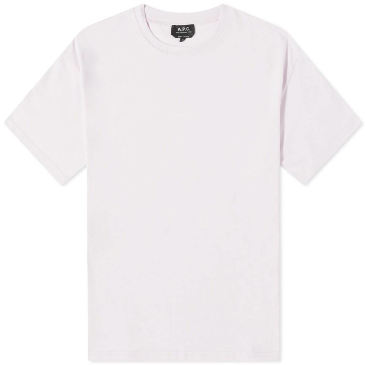 Photo: A.P.C. Men's Kyle Logo T-Shirt in Pale Pink