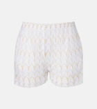 Missoni Open-knit lamé shorts