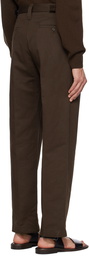 LEMAIRE Brown One Pleat Trousers