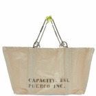 Puebco Canvas Market Basket in Ivory/Yellow 