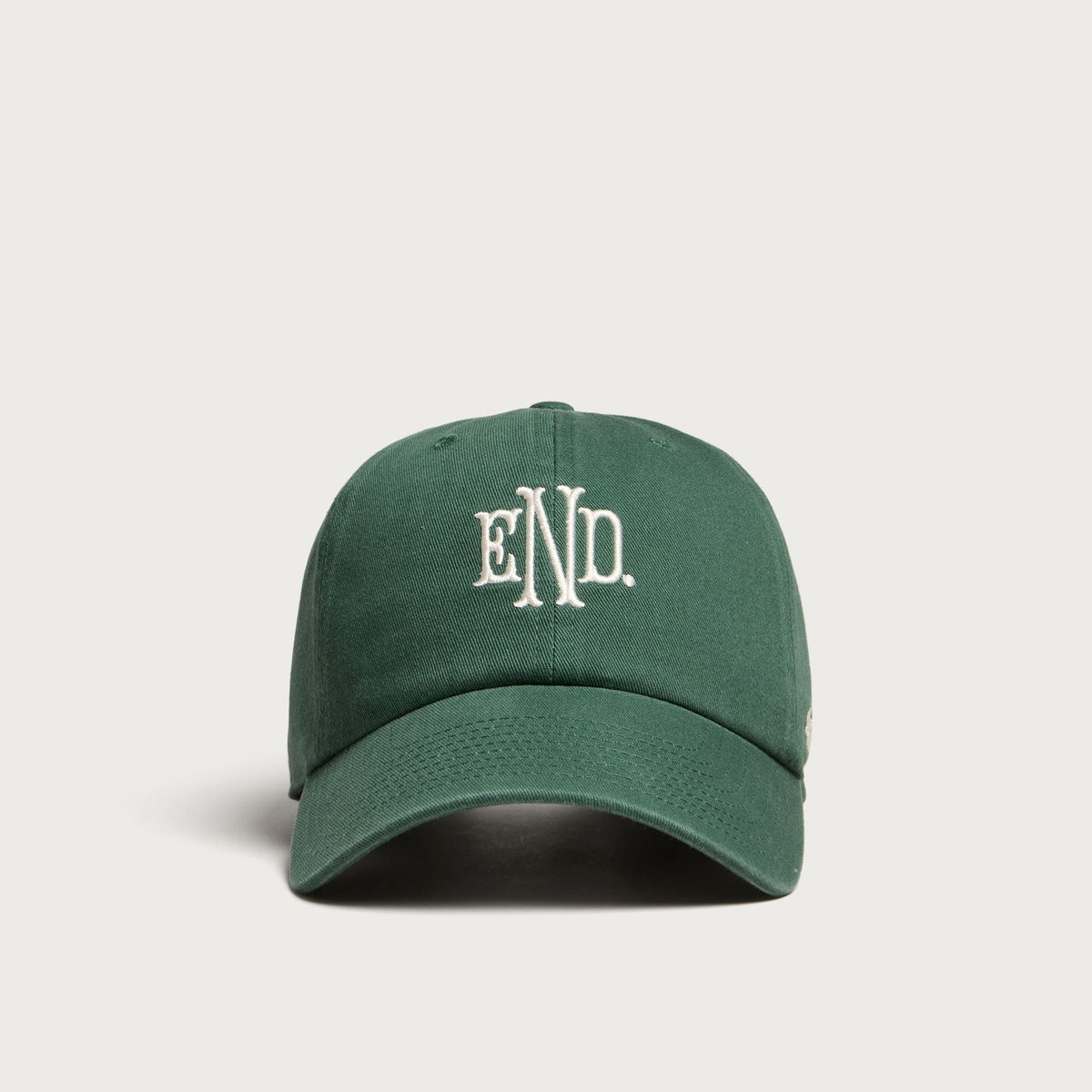 END. Monogram Clean Up Cap in Dark Green