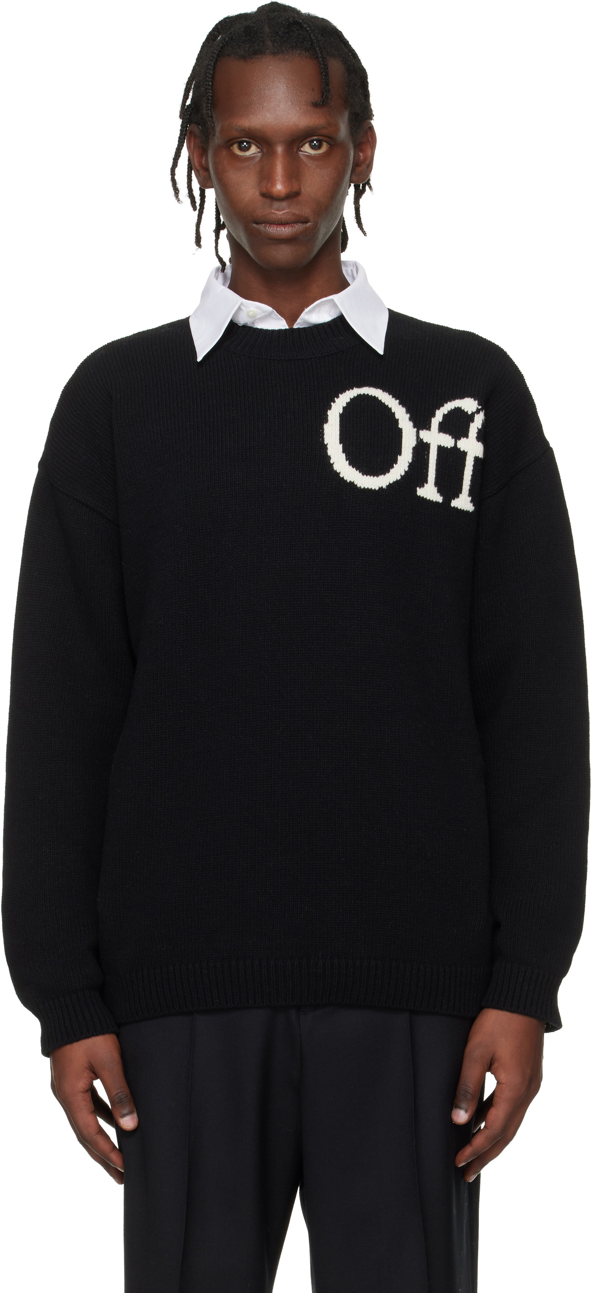 Off-White Black Shared Logo Knit Sweater Off-White
