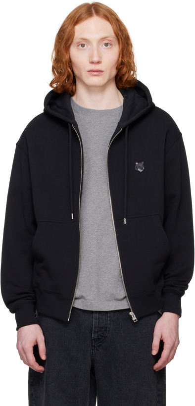 Photo: Maison Kitsuné Black Bold Fox Head Comfort Zipped Hoodie
