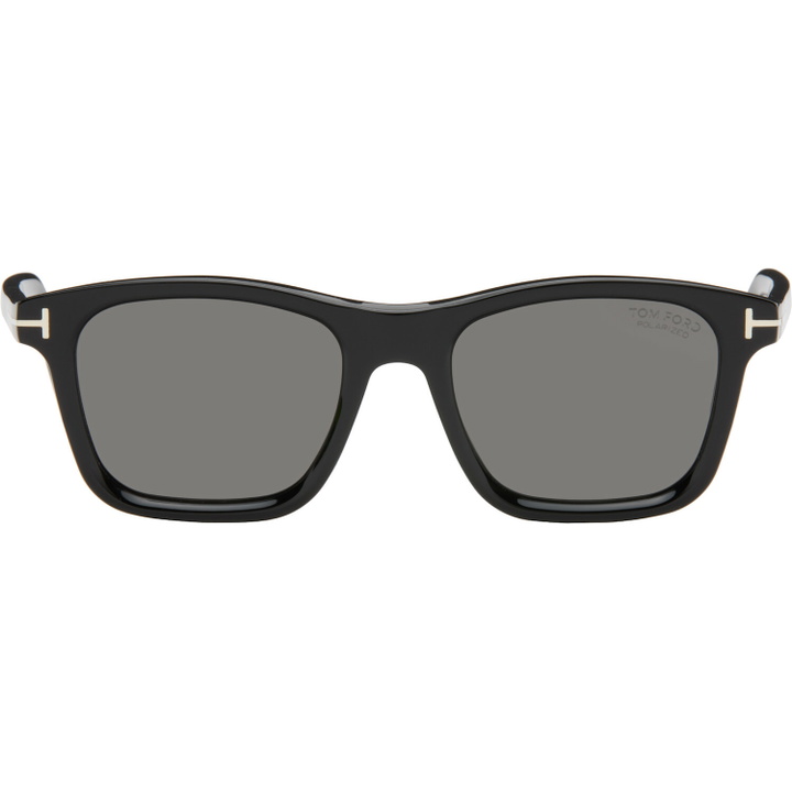 Photo: TOM FORD Black Polarized Barron Sunglasses