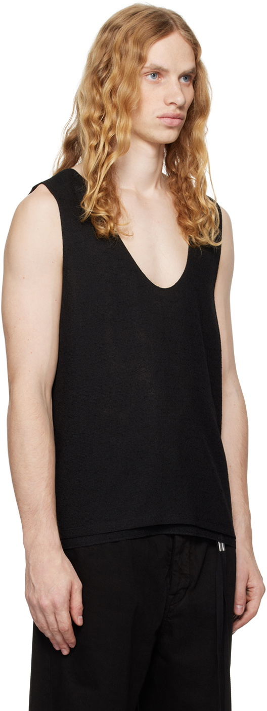 CARNET-ARCHIVE Black 2 Layers Mesh Tank Top