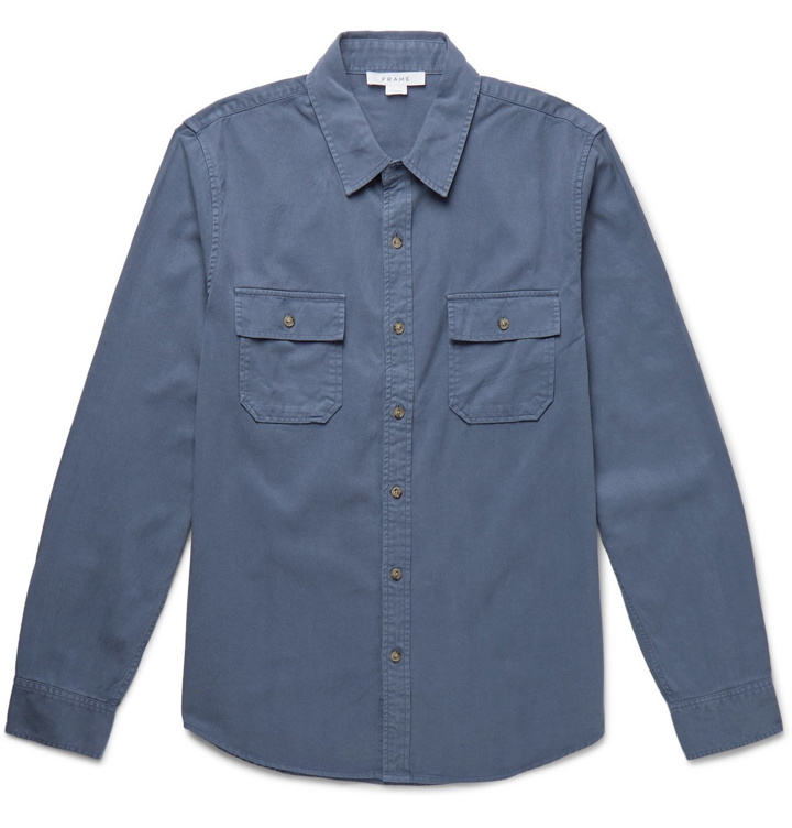 Photo: FRAME - Lyocell and Cotton-Blend Shirt - Blue