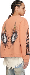 Who Decides War Orange Nefarious Winged Crewneck Sweater