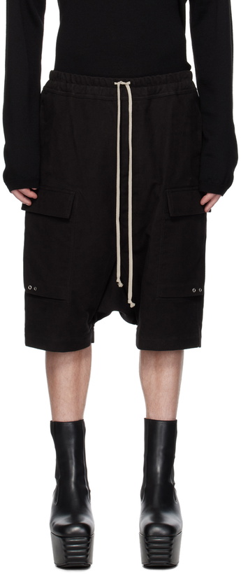 Photo: Rick Owens Black Cargo Pods Shorts