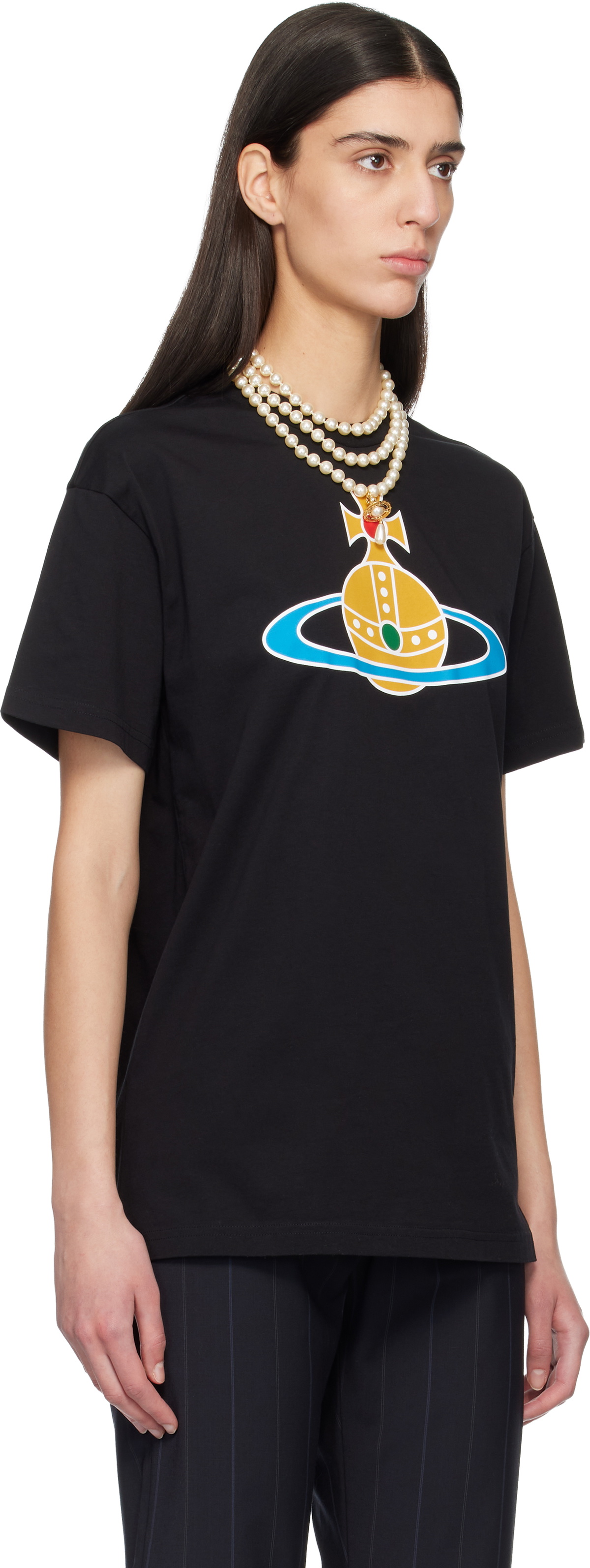 Vivienne Westwood Black Oversized Orb Classic T-shirt