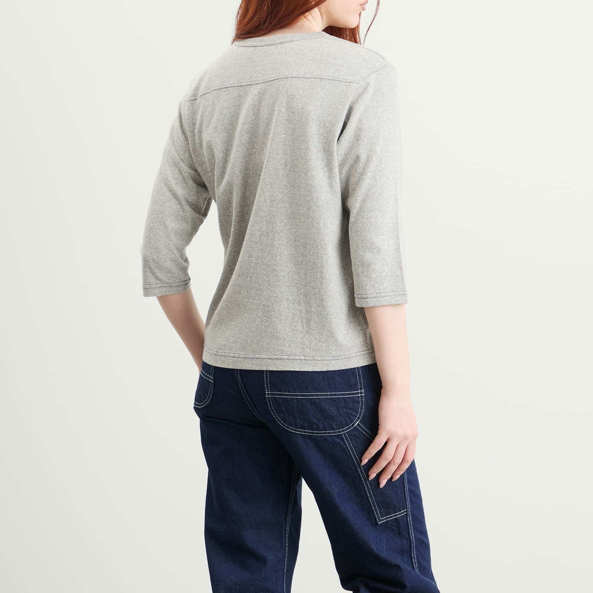 Beams Boy Women's 3/4 Sleeve Football T-Shirt in Grey