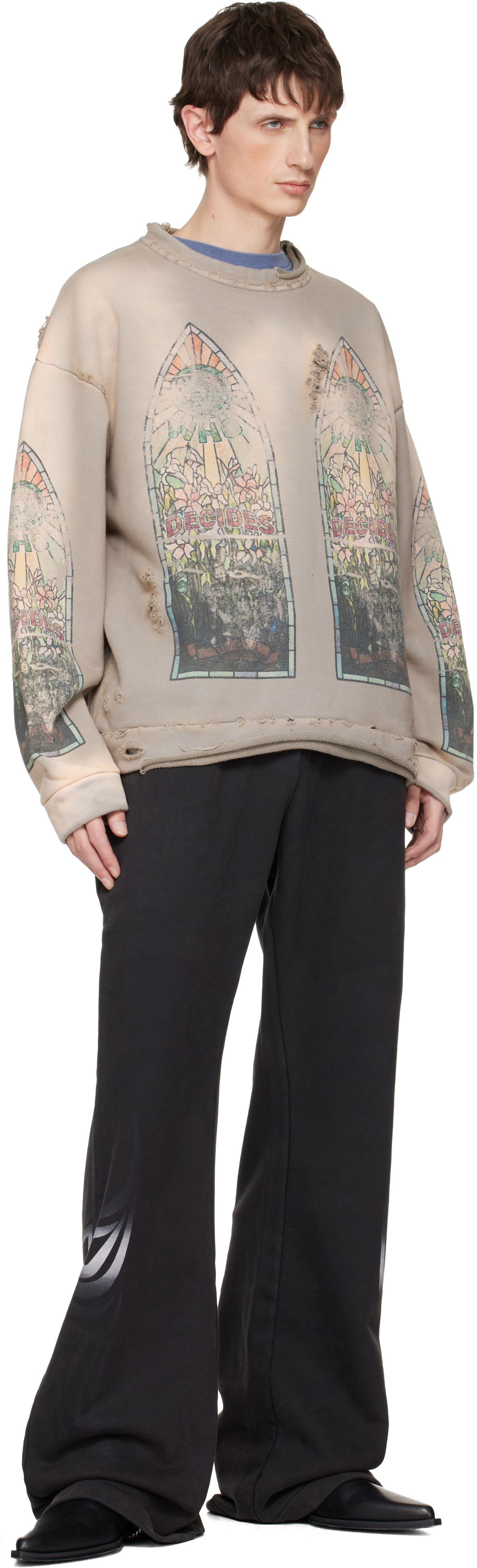 Who Decides War Taupe Faded Sweatshirt