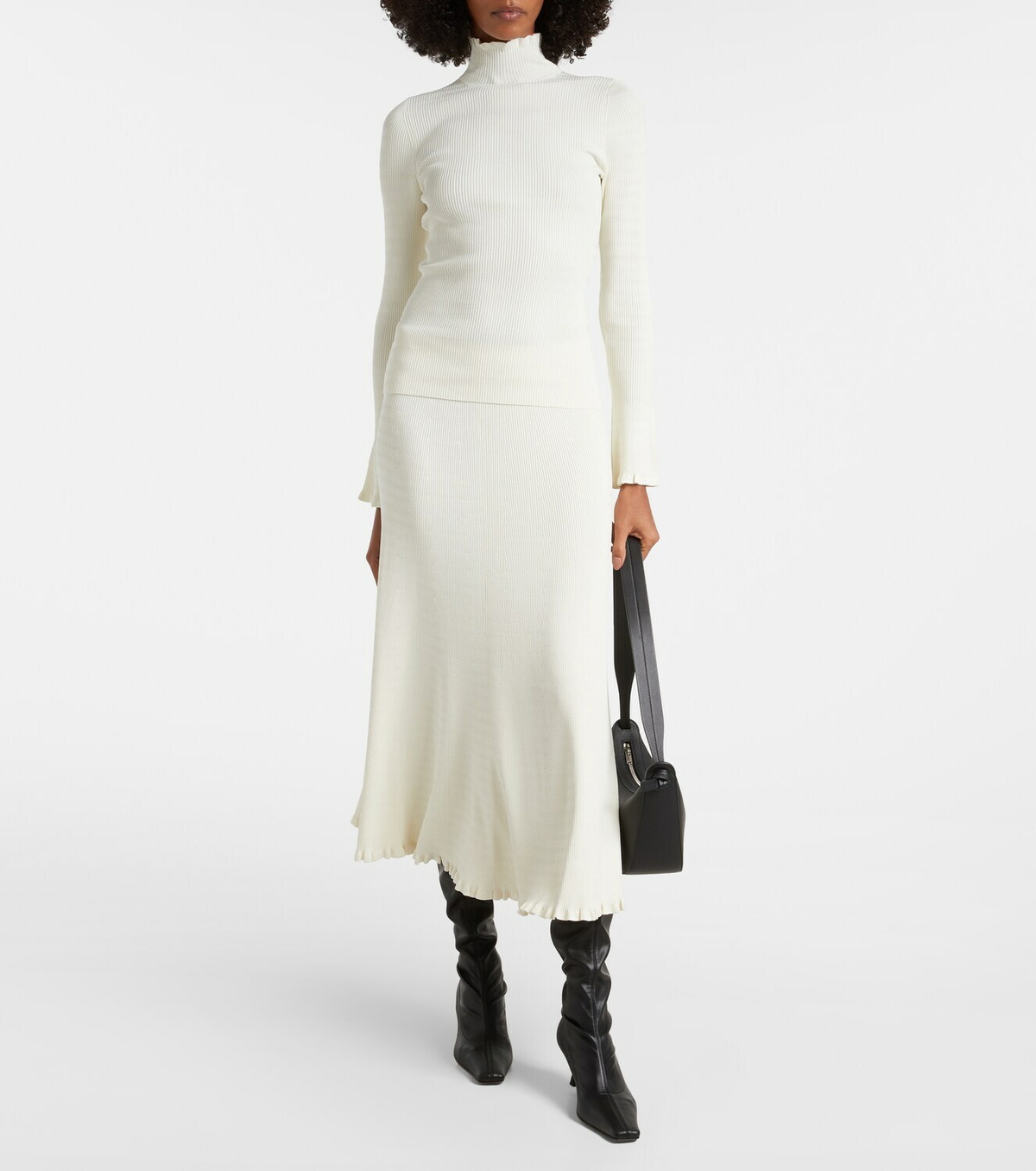 Proenza Schouler White Label Stina ribbed-knit midi skirt