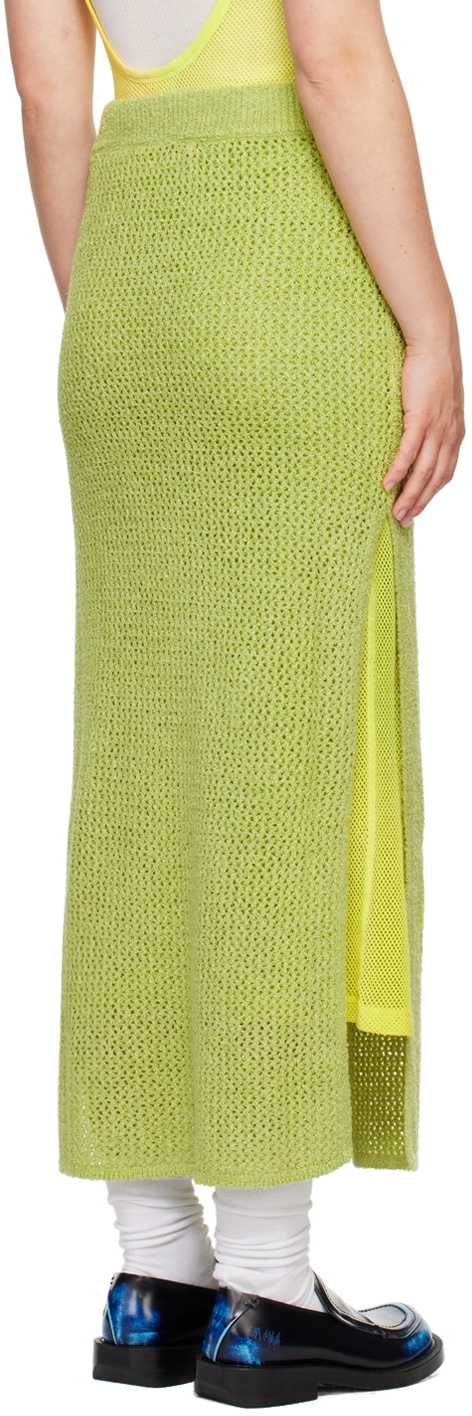 The Elder Statesman Green Selerino Net Midi Skirt
