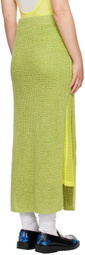 The Elder Statesman Green Selerino Net Midi Skirt