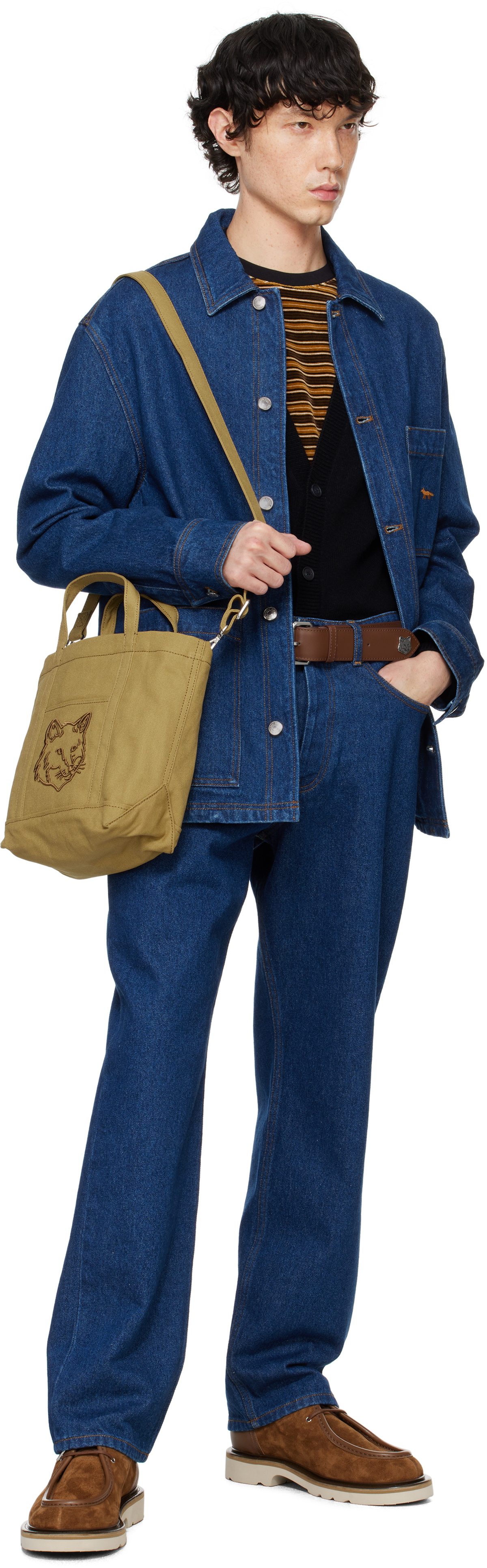 Maison Kitsuné Navy Straight Jeans