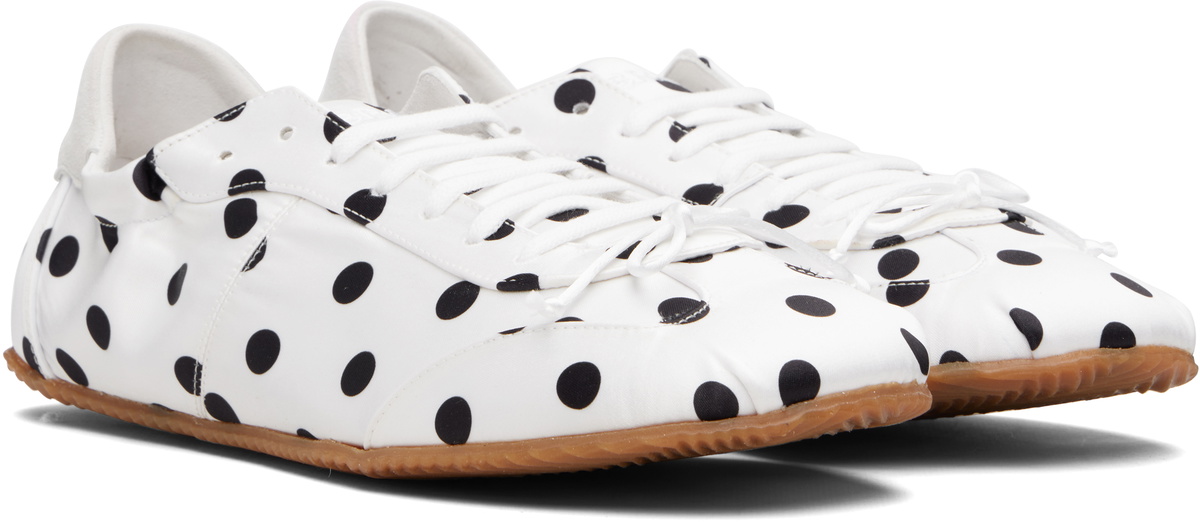 ABRA White & Black Dots Ballerina Sneakers