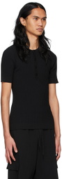 ANDREĀDAMO SSENSE Exclusive Black Viscose Henley