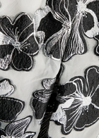 Stine Goya Floral-jacquard Organza Midi Skirt Black And White
