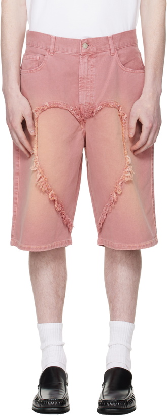 Photo: Carne Bollente Pink 'The Love' Denim Shorts