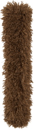 Anna Sui Brown Faux Curly Lamb Fur Long Scarf