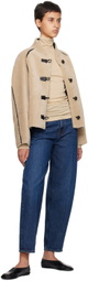 LOW CLASSIC Beige & Black Reversible Faux-Leather Jacket