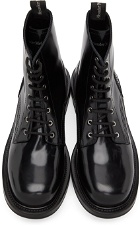 Alexander McQueen Black Polished Work Boots