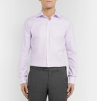 Canali - Lilac Pin-Dot Cotton-Jacquard Shirt - Men - Purple