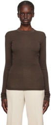 BITE Brown Crewneck Long Sleeve T-Shirt