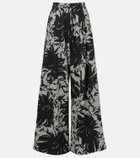Dries Van Noten Floral pleated cotton jersey sweatpants