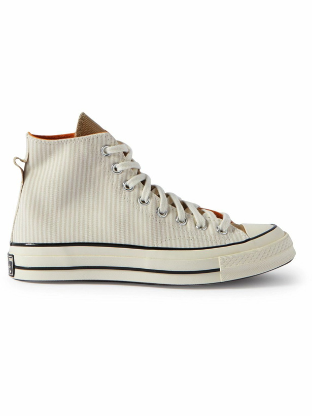 Photo: Converse - Chuck 70 Striped Canvas High-Top Sneakers - White