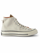 Converse - Chuck 70 Striped Canvas High-Top Sneakers - White