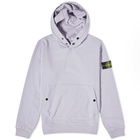 Stone Island Men's Snap Neck Popover Hoodie in Lavender