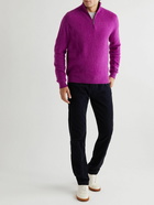 Massimo Alba - Brushed Cashmere Half-Zip Sweater - Purple