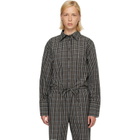 Róhe Black Checked Shaped Shirt
