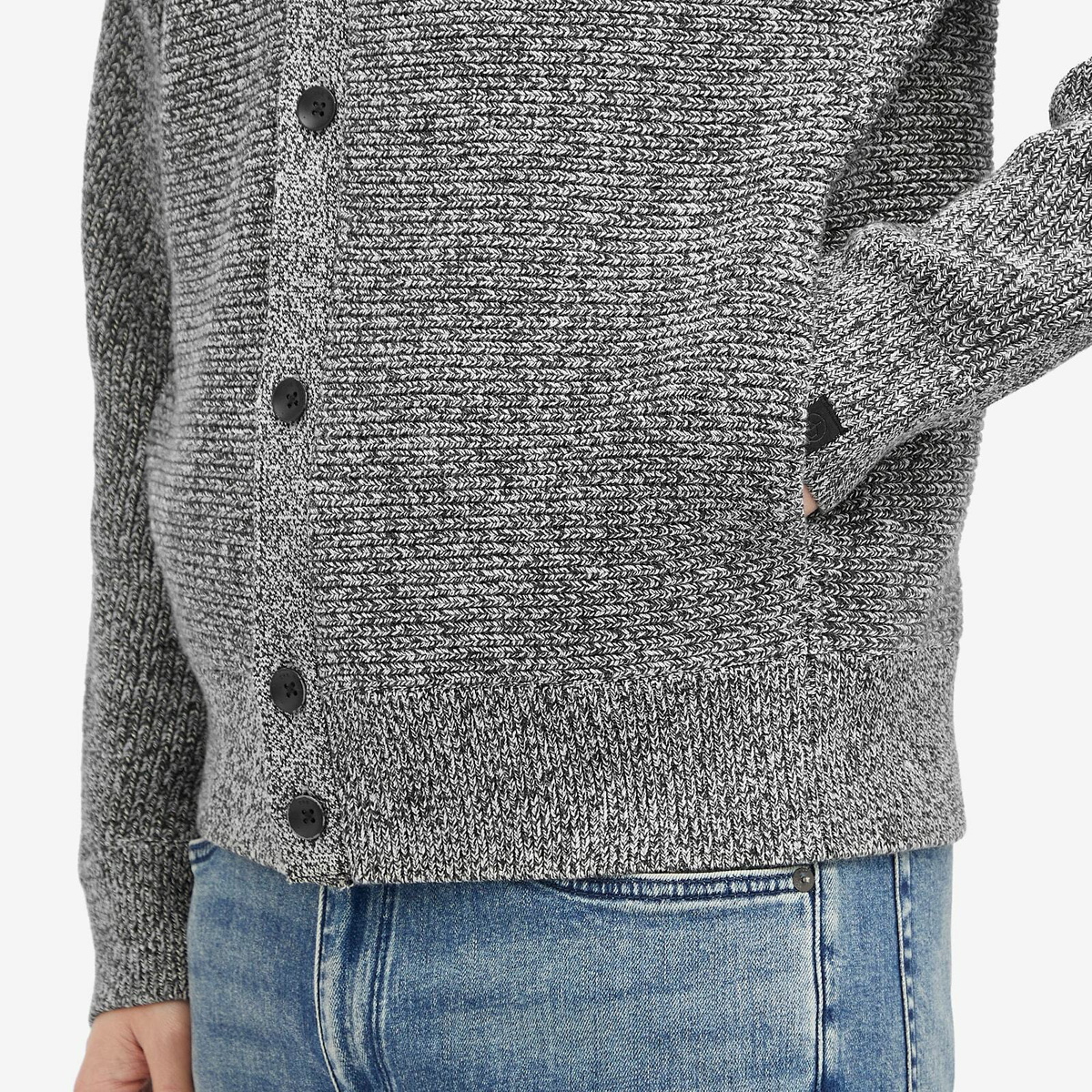 Rag & Bone Men's Dexter Marl Cardigan in Blackmult