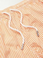 Thom Sweeney - Straight-Leg Mid-Length Striped Swim Shorts - Orange