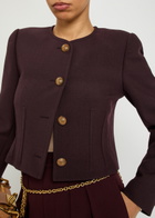 Chloe Darted Cropped Wool Jacket Purple