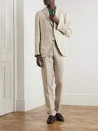 Boglioli - Slim-Fit Straight-Leg Garment-Dyed Linen Suit Trousers - Neutrals