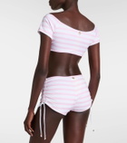 Bananhot Stefani striped ruched shorts