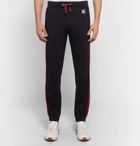 Z Zegna - Tapered Stripe-Trimmed Loopback TECHMERINO Wool-Jersey Sweatpants - Men - Navy
