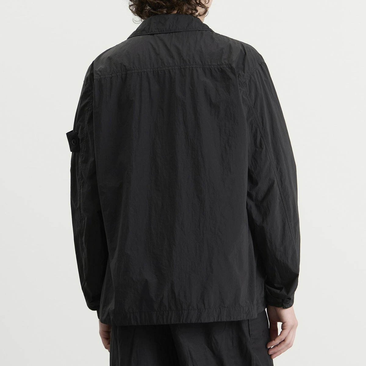 Stone Island Men's Ghost Nylon Smerigliato Shirt Jacket in Black