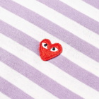 Comme des Garçons Play Men's Little Red Heart Long Sleeve Stripe T in Purple