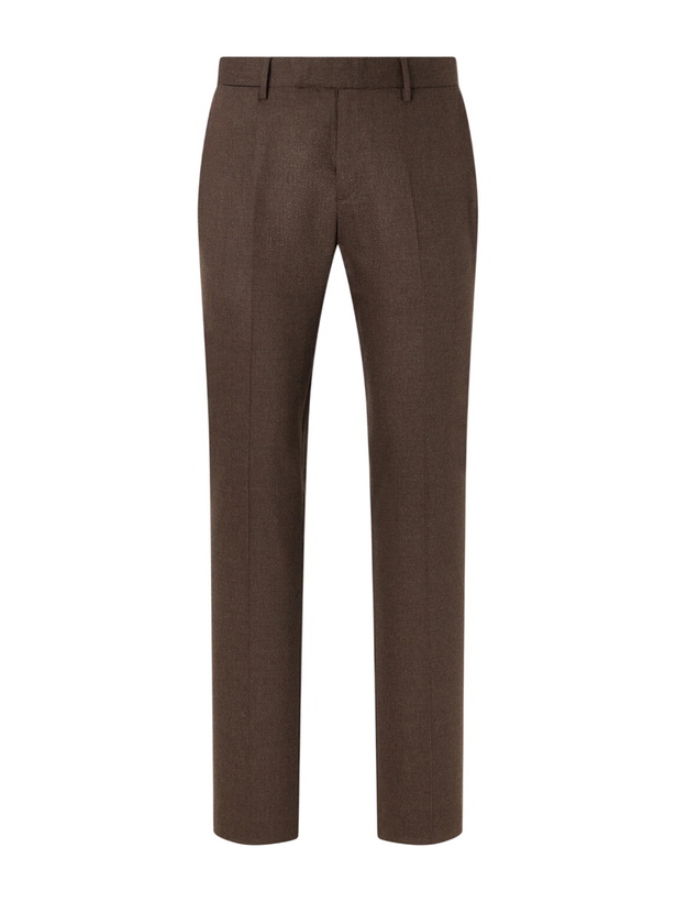 Photo: Sunspel - Straight-Leg Stretch Wool-Blend Flannel Trousers - Brown