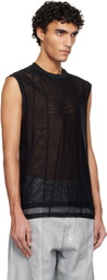 Mugler Black Spiral Tank Top