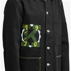 Kenzo Men's Varsity Denim Workwear Jacket in Rinse Black Denim