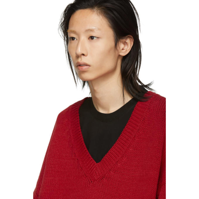 Doublet Red 3D Patch Cut-Off Sweater Doublet