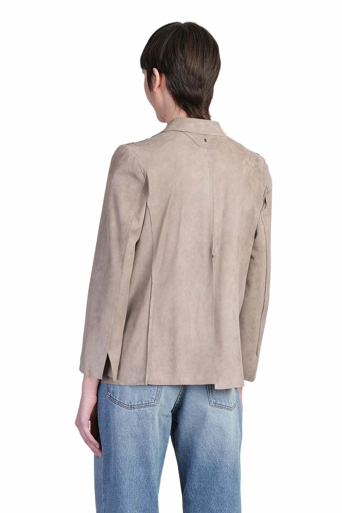 Salvatore Santoro Leather Jacket In Taupe Leather