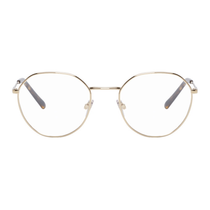 Photo: Dolce and Gabbana Gold Metal Round Glasses