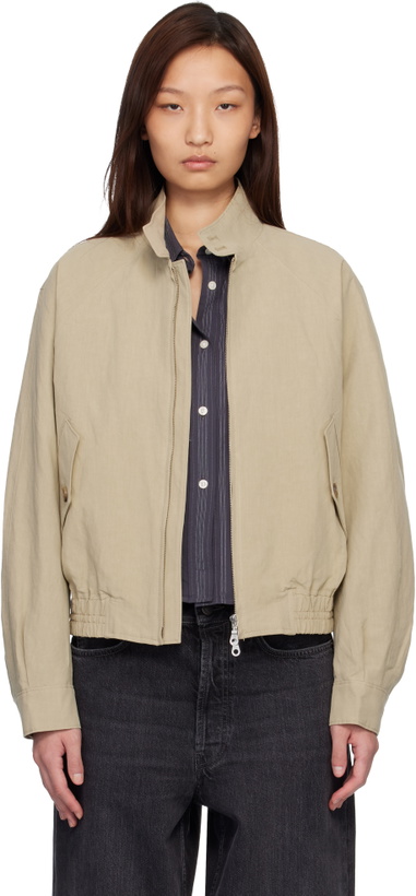 Photo: COOR Beige Linen Blend Harrington Jacket