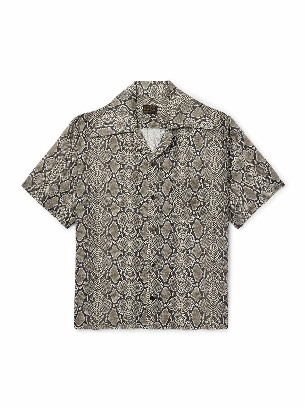 Photo: KAPITAL - Camp-Collar Snake-Print Woven Shirt - Gray